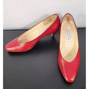 Calico Women's Red Leather Heels